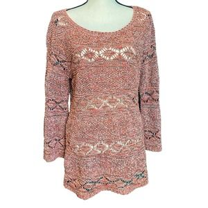 Soft Surroundings Orange Knit Tunic Sweater Women's Small